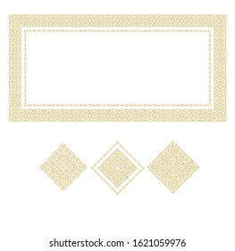 Golden ornamental decorative frames on  white background