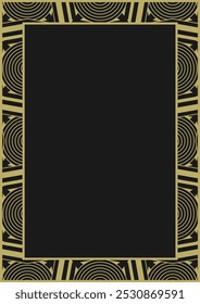 Golden ornamental frame A4 with vintage pattern. Version 12. Vector illustration