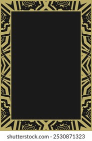 Golden ornamental frame A4 with vintage pattern. Version 10. Vector illustration