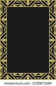 
Golden ornamental frame A4 with vintage pattern. Version 14. Vector illustration