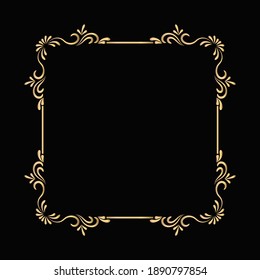 Golden ornamental frame design vector