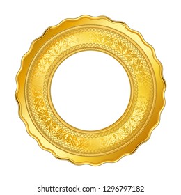 golden ornamental frame on white