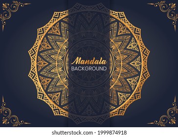 Golden ornamental mandala  background design
