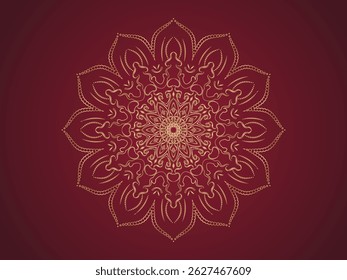 Golden Ornamental Mandala Background Luxurious Decorative Design for Invitations, Branding, and Interior Accents