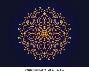 Golden Ornamental Mandala Background Luxurious Decorative Design for Invitations, Branding, and Interior Accents