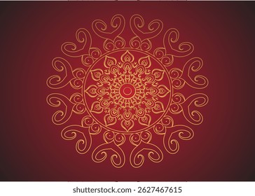 Golden Ornamental Mandala Background Luxurious Decorative Design for Invitations, Branding, and Interior Accents