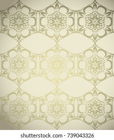 Golden  ornamental pattern, seamless vector. Template for wedding, craft paper, wallpaper, etc.
