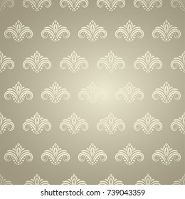 Golden ornamental pattern, seamless vector. Template for wedding, craft paper, wallpaper, etc.
