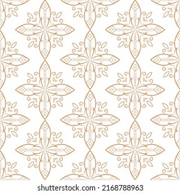 Golden ornamental seamless pattern for decor, print, wallpaper, background