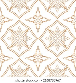 Golden ornamental seamless pattern for decor, print, wallpaper, background