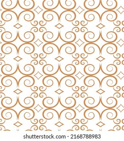 Golden ornamental seamless pattern for decor, print, wallpaper, background