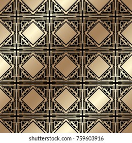 Golden ornamental seamless pattern. Template for design. Vector illustration