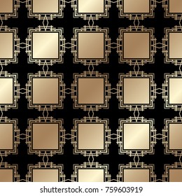 Golden ornamental seamless pattern. Template for design. Vector illustration