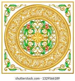 golden ornamental template background