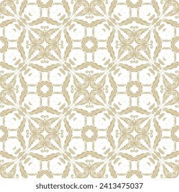 Golden ornamental texture,   woven  laced abstract mosaic  pattern on white  background