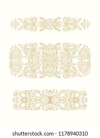Golden ornamental vector vignettes