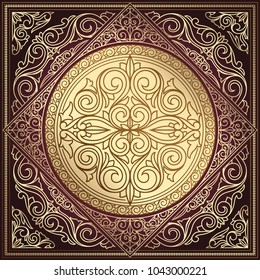 Golden ornate art deco vintage card