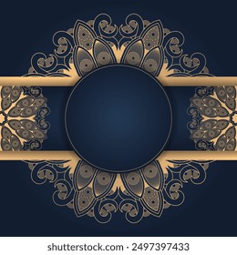 Golden ornate art deco vintage blank card. - Vector.