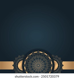 Golden ornate art deco vintage blank card. - Vector.
