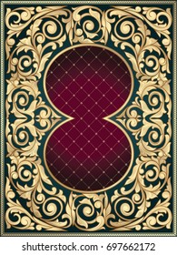 Golden ornate art deco vintage card