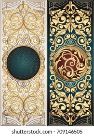 Golden ornate art deco vintage card