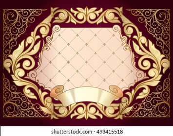 Golden ornate decorative design