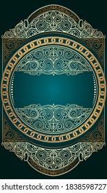 Golden ornate decorative retro design card