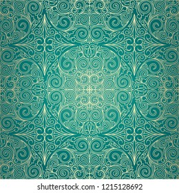 Golden ornate decorative seamless pattern