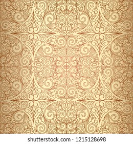 Golden ornate decorative seamless pattern