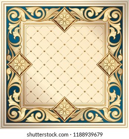 Golden ornate decorative vintage design