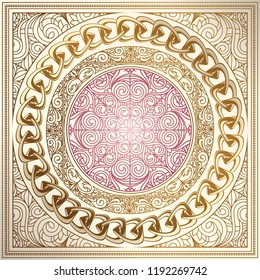 Golden ornate decorative vintage design