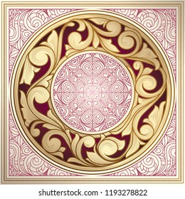 Golden ornate decorative vintage design