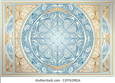 Golden ornate decorative vintage design