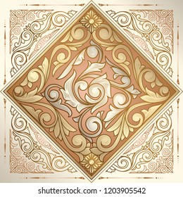 Golden ornate decorative vintage design
