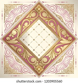 Golden ornate decorative vintage design