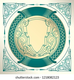 Golden ornate decorative vintage design