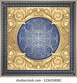 Golden ornate decorative vintage design