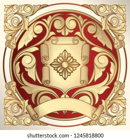 Golden ornate decorative vintage design