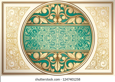 Golden ornate decorative vintage design