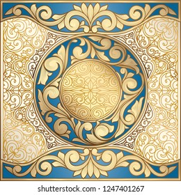 Golden ornate decorative vintage design