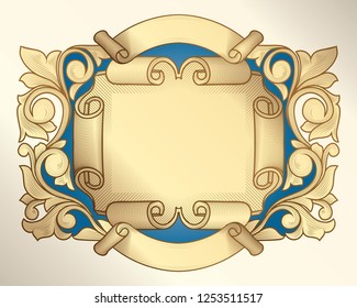 Golden ornate decorative vintage design