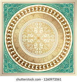 Golden ornate decorative vintage design