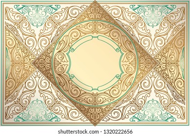 Golden ornate decorative vintage design