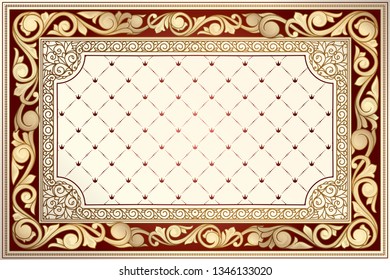 Golden ornate decorative vintage design