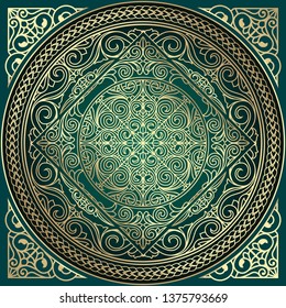 Golden ornate decorative vintage design