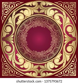 Golden ornate decorative vintage design