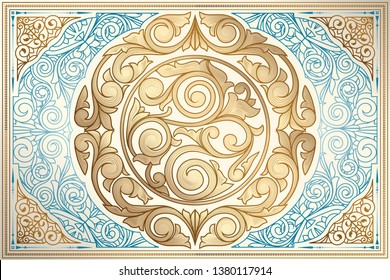 Golden ornate decorative vintage design