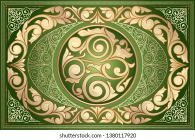 Golden ornate decorative vintage design