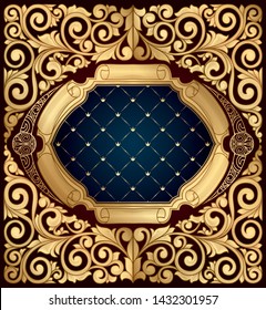 Golden ornate decorative vintage design