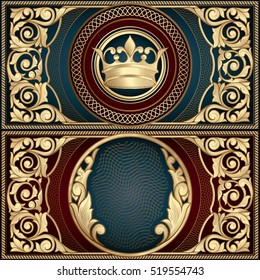 Golden ornate decorative vintage design